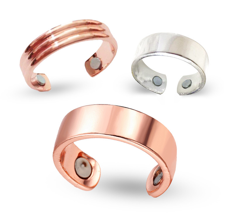 Amazon Spot Personalized European and American Electroplated Rose Gold Ring Men's Magnetic Health Care Simple Opening Ring Wholesale