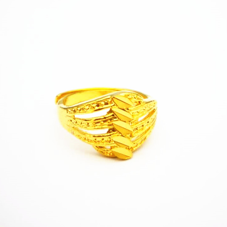 24K Brass Gold-Plated Thickened Opening Flower Ring Women&#039;s Titanium Vietnam Placer Gold Ring Women&#039;s More than No Color Fading Styles