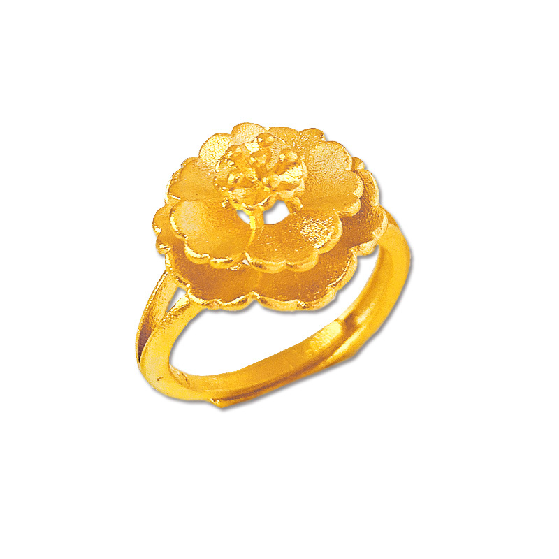 Vietnam Placer Gold Plated 24K Gold Ring Women&#039;s Artificial Gold Adjustable Mouth No Color Fading Wedding Index Finger Ring
