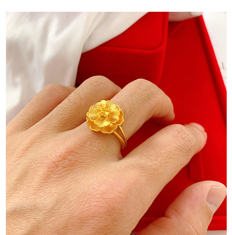 Vietnam Placer Gold Plated 24K Gold Ring Women's Artificial Gold Adjustable Mouth No Color Fading Wedding Index Finger Ring