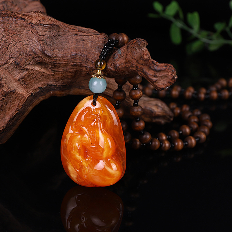 Ethnic Style Door Frame Imitation Beeswax Sweater Chain Second Generation Old Beeswax Pendant Necklace Live Broadcast Gift Accessories Pendant Ethnic Style Door Frame Imitation Beeswax Sweater Chain Second Generation Old Beeswax Pendant Necklace Live Broadcast Gift Accessories Pendant