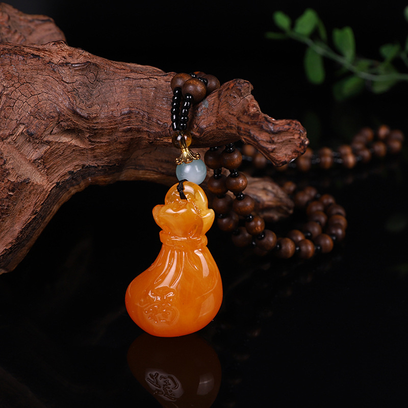 Ethnic Style Door Frame Imitation Beeswax Sweater Chain Second Generation Old Beeswax Pendant Necklace Live Broadcast Gift Accessories Pendant Ethnic Style Door Frame Imitation Beeswax Sweater Chain Second Generation Old Beeswax Pendant Necklace Live Broadcast Gift Accessories Pendant