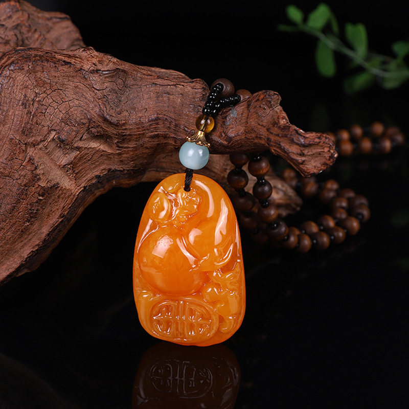 Ethnic Style Door Frame Imitation Beeswax Sweater Chain Second Generation Old Beeswax Pendant Necklace Live Broadcast Gift Accessories Pendant Ethnic Style Door Frame Imitation Beeswax Sweater Chain Second Generation Old Beeswax Pendant Necklace Live Broadcast Gift Accessories Pendant