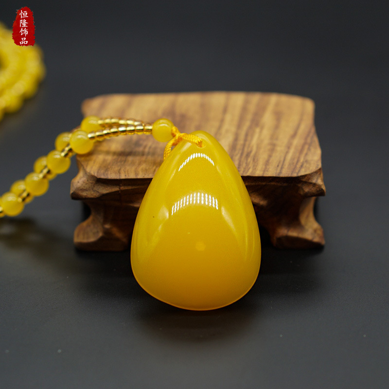 Factory Direct Sales New Ethnic Style Beaded Imitation Beeswax Sweater Chain Long Women&#039;s Necklace Activity Gift Wholesale