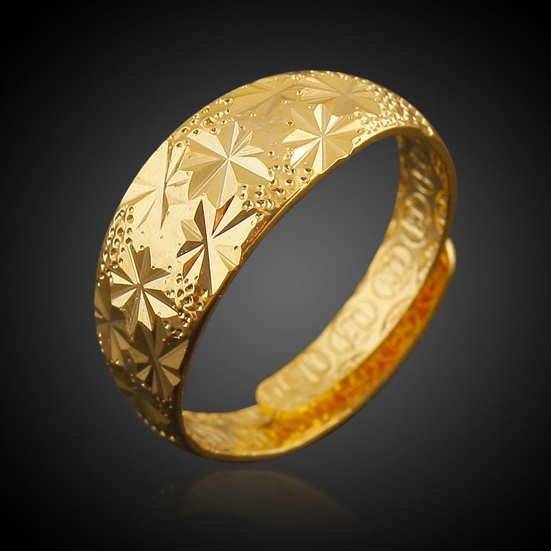 Star ring 18K gold ring can be adjusted hand