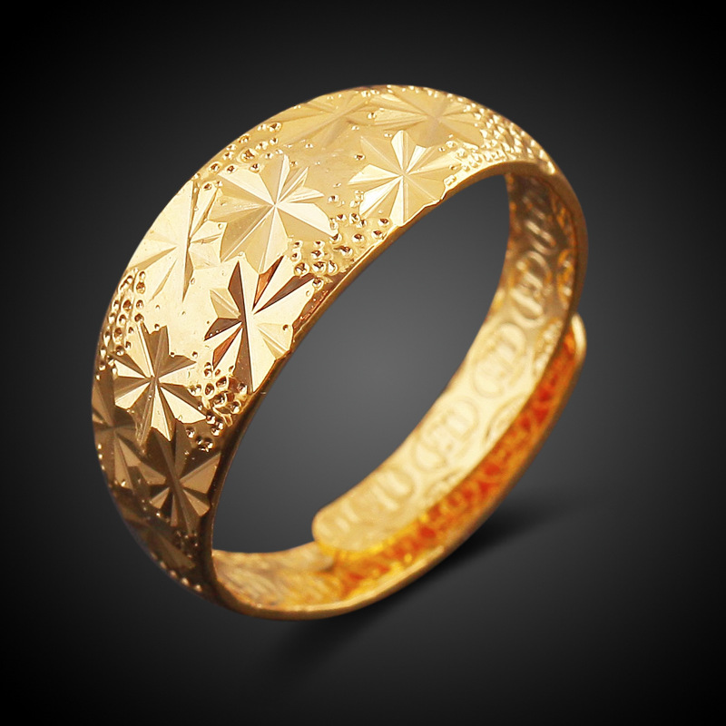 Star ring 18K gold ring can be adjusted hand