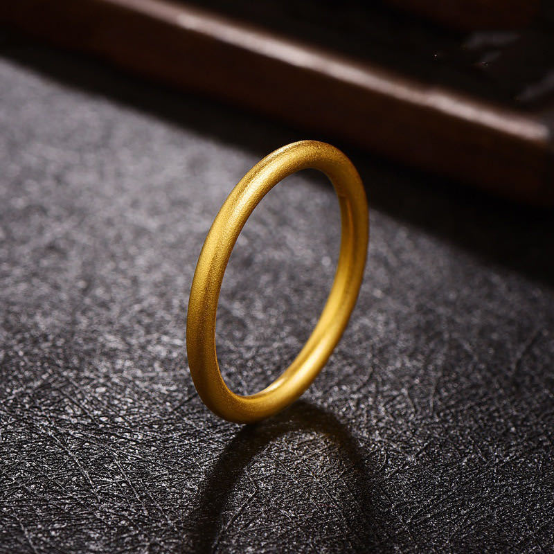Stall Supply Kuaishou Ancient Law Inheritance Sansheng III Alluvial Gold Ring Women's Simple Simple Bracelet Plain Gold Female Ring Wholesale
