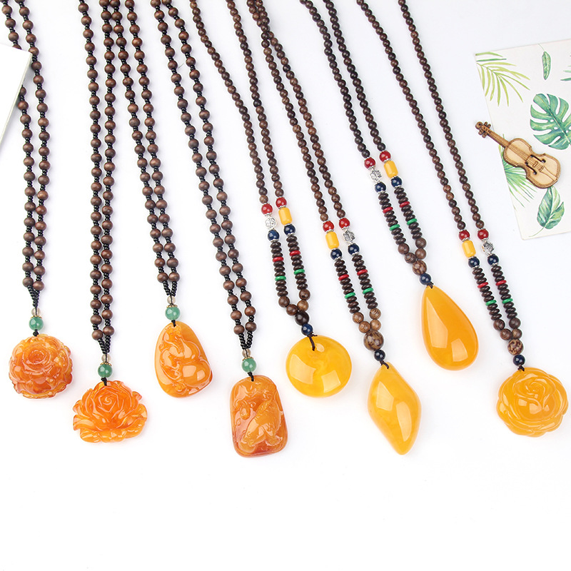 New Second-Generation Ceromel Sweater Chain Long Door Frame Beeswax Pendant Women&#039;s Necklace Accessories Yiwu Factory Direct Sales