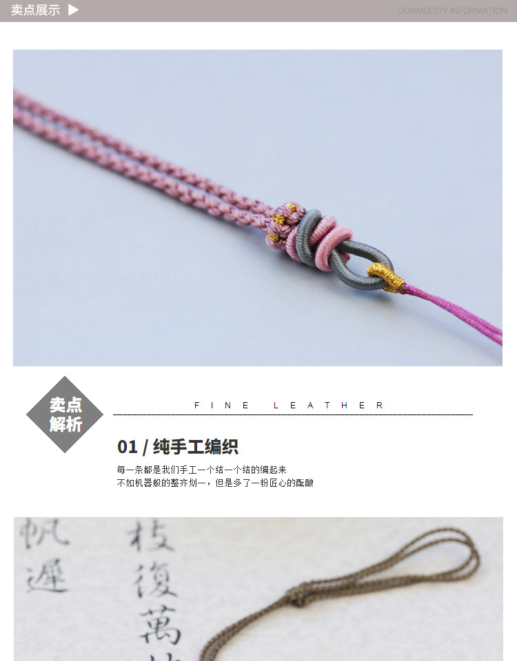 Handmade Braided Necklace Rope Clavicle Chain Sweater Chain Original Design Simple DIY Hanging Peace Buckle Beeswax Pendant Handmade Braided Necklace Rope Clavicle Chain Sweater Chain Original Design Simple DIY Hanging Peace Buckle Beeswax Pendant