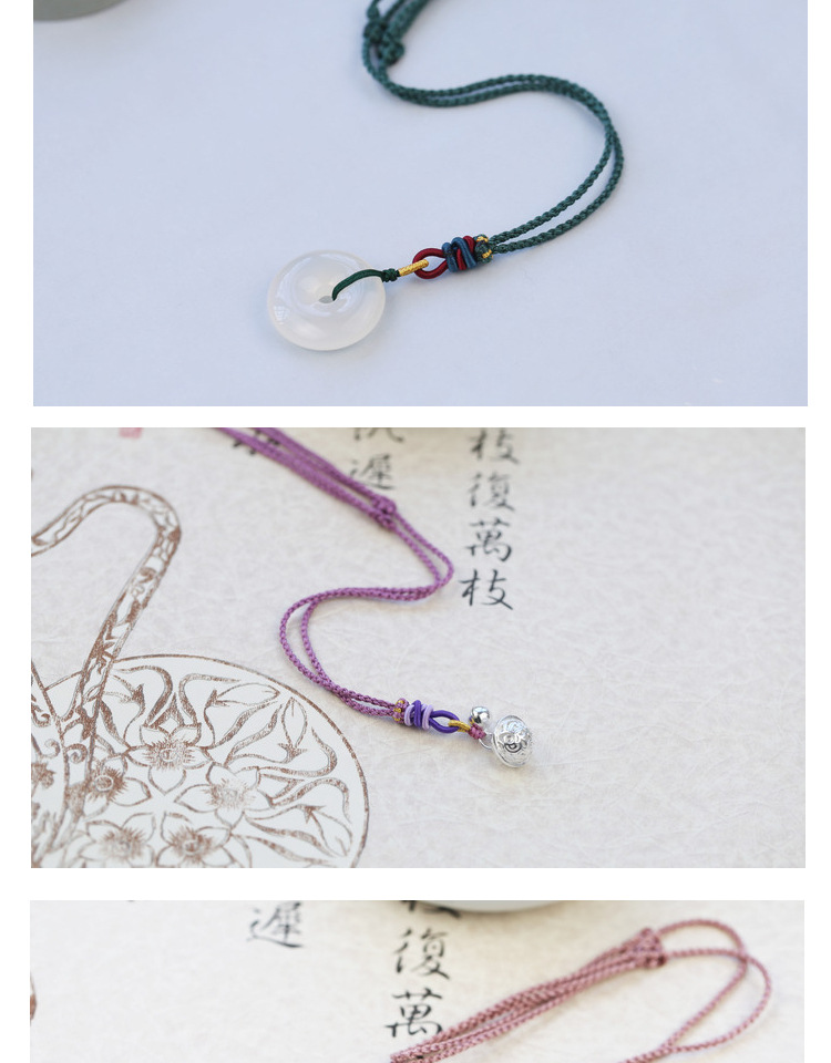 Handmade Braided Necklace Rope Clavicle Chain Sweater Chain Original Design Simple DIY Hanging Peace Buckle Beeswax Pendant Handmade Braided Necklace Rope Clavicle Chain Sweater Chain Original Design Simple DIY Hanging Peace Buckle Beeswax Pendant