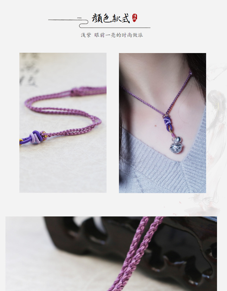 Handmade Braided Necklace Rope Clavicle Chain Sweater Chain Original Design Simple DIY Hanging Peace Buckle Beeswax Pendant Handmade Braided Necklace Rope Clavicle Chain Sweater Chain Original Design Simple DIY Hanging Peace Buckle Beeswax Pendant