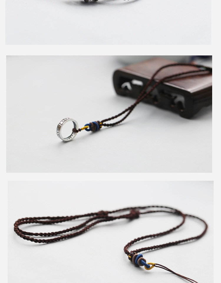 Handmade Braided Necklace Rope Clavicle Chain Sweater Chain Original Design Simple DIY Hanging Peace Buckle Beeswax Pendant Handmade Braided Necklace Rope Clavicle Chain Sweater Chain Original Design Simple DIY Hanging Peace Buckle Beeswax Pendant