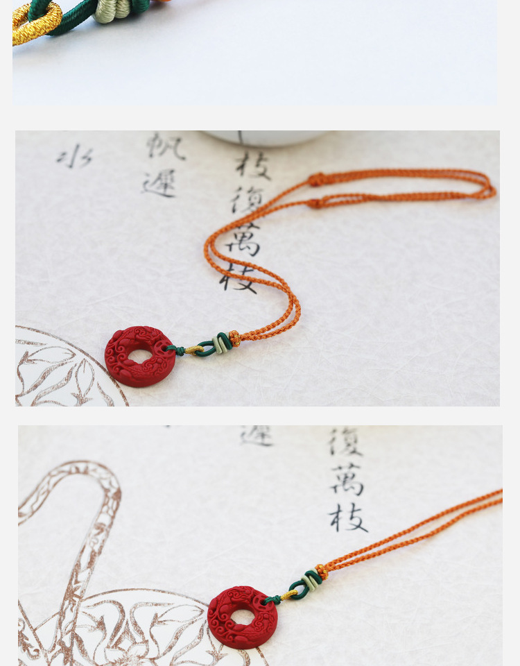 Handmade Braided Necklace Rope Clavicle Chain Sweater Chain Original Design Simple DIY Hanging Peace Buckle Beeswax Pendant Handmade Braided Necklace Rope Clavicle Chain Sweater Chain Original Design Simple DIY Hanging Peace Buckle Beeswax Pendant
