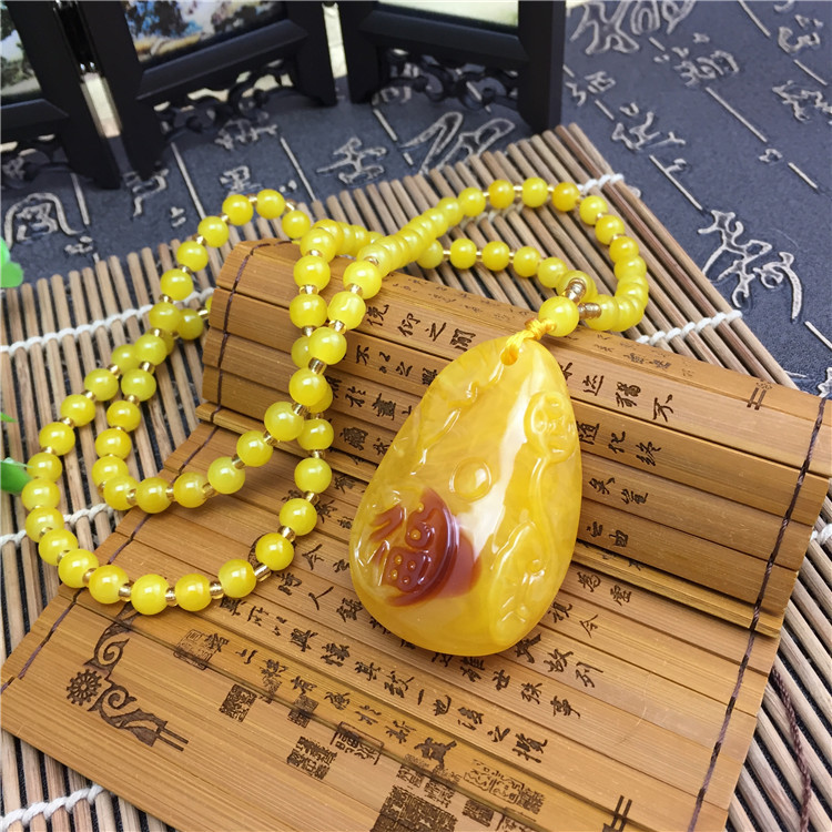 Running Rivers and Lakes Meeting Sale Gift Blue Light Beeswax Necklace Men&#039;s and Women&#039;s Long Accessories Sweater Chain Clothing Wholesale