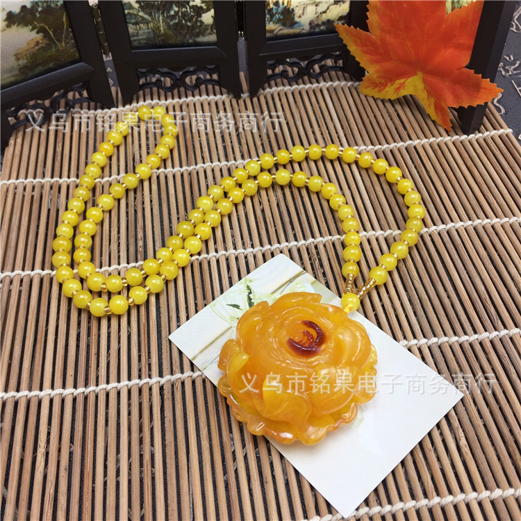 Running Rivers and Lakes Meeting Sale Gift Blue Light Beeswax Necklace Men&#039;s and Women&#039;s Long Accessories Sweater Chain Clothing Wholesale