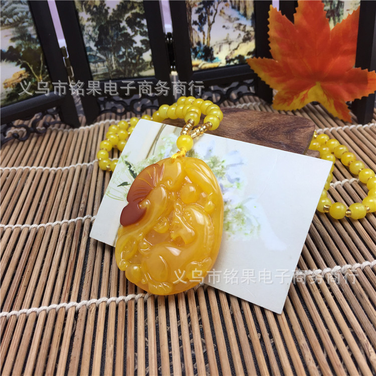 Running Rivers and Lakes Meeting Sale Gift Blue Light Beeswax Necklace Men's and Women's Long Accessories Sweater Chain Clothing Wholesale