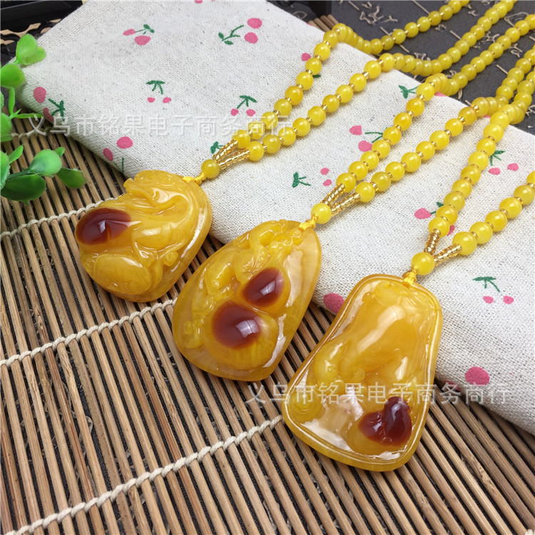 Running Rivers and Lakes Meeting Sale Gift Blue Light Beeswax Necklace Men's and Women's Long Accessories Sweater Chain Clothing Wholesale