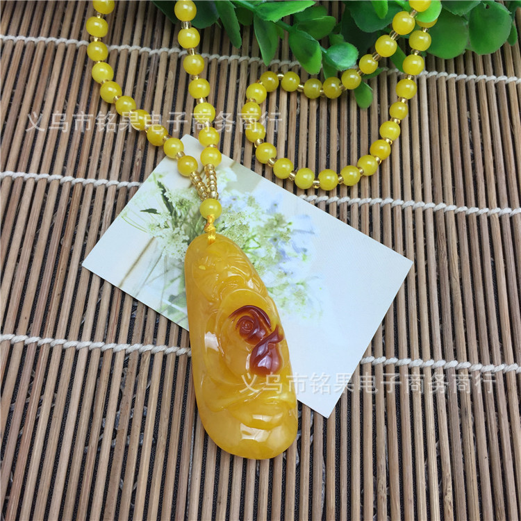 Running Rivers and Lakes Meeting Sale Gift Blue Light Beeswax Necklace Men's and Women's Long Accessories Sweater Chain Clothing Wholesale
