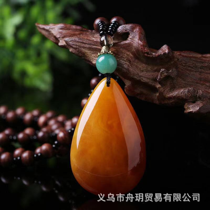 Stall Scenic Spot New Ethnic Style Beaded Imitation Beeswax Sweater Chain Jewelry Vintage Accessories Pendant Women&#039;s Necklace