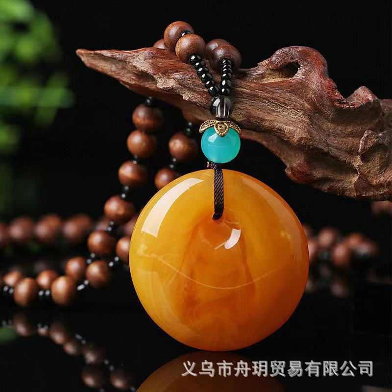 Stall Scenic Spot New Ethnic Style Beaded Imitation Beeswax Sweater Chain Jewelry Vintage Accessories Pendant Women&#039;s Necklace