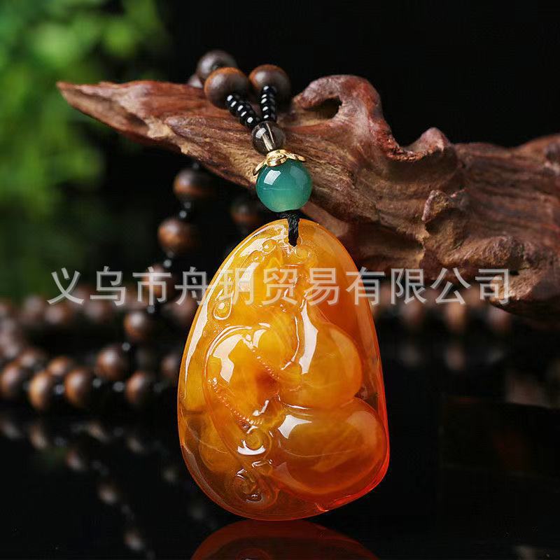 Stall Scenic Spot New Ethnic Style Beaded Imitation Beeswax Sweater Chain Jewelry Vintage Accessories Pendant Women's Necklace