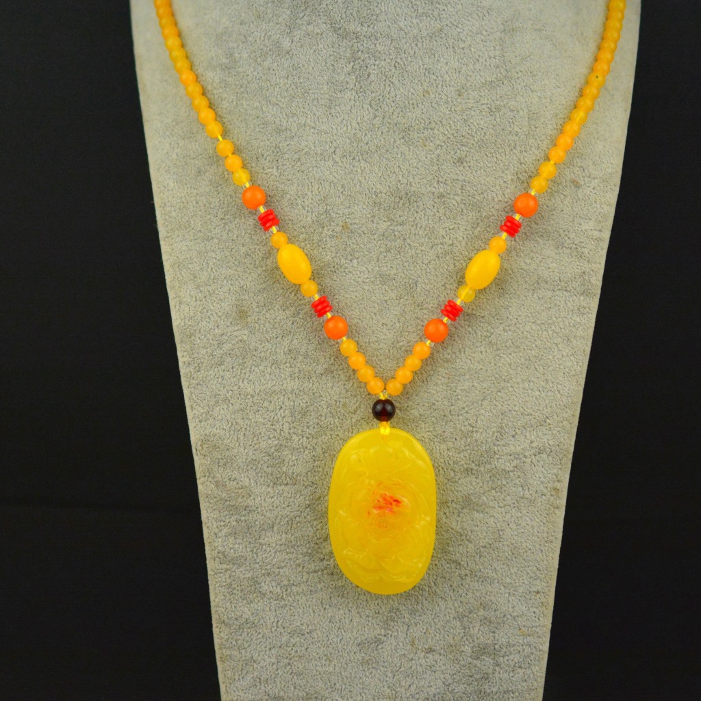 Hot Selling Second-Generation Ceromel Long Sweater Chain Fluorescent Floating Beeswax Necklace, Beeswax Pendant Wholesale
