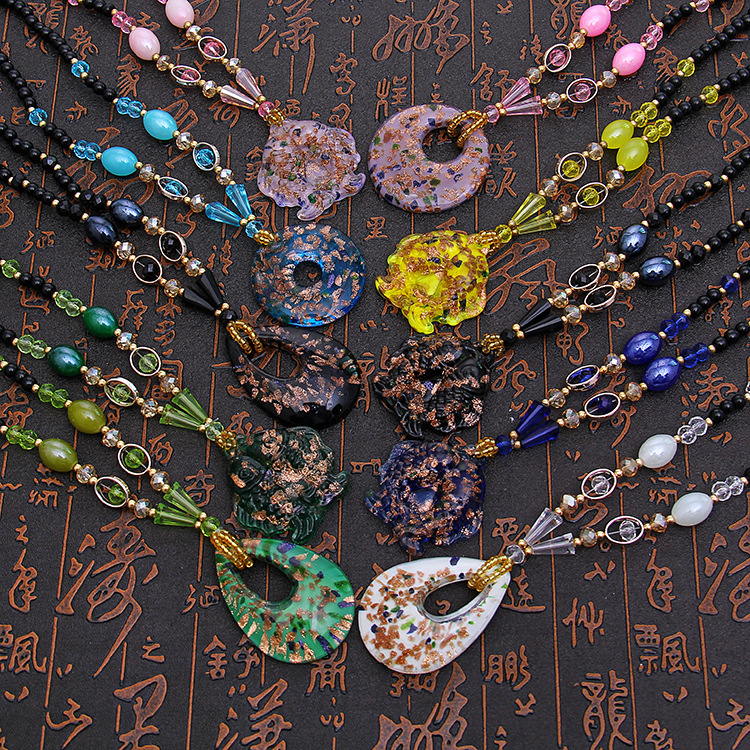 New High Imitation Beeswax Sweater Chain Fashion Wild Ethnic Style Creative Retro Beeswax Beeswax Female Necklace Accessories