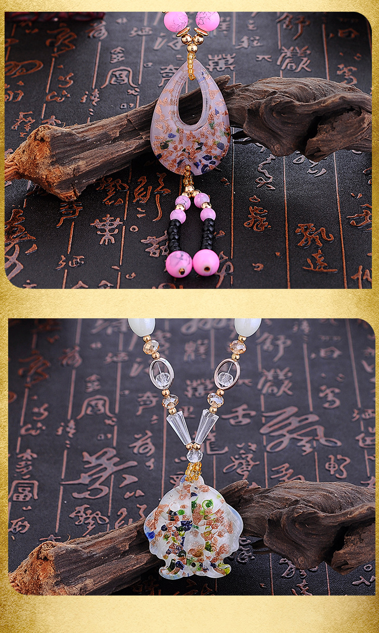 New High Imitation Beeswax Sweater Chain Fashion Wild Ethnic Style Creative Retro Beeswax Beeswax Female Necklace Accessories