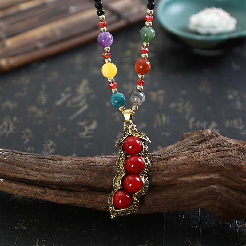 Women&#039;s Necklace Wholesale New Beeswax Sweater Chain Long Ethnic Style Sweater Chain Wild Creative Gift Wholesale