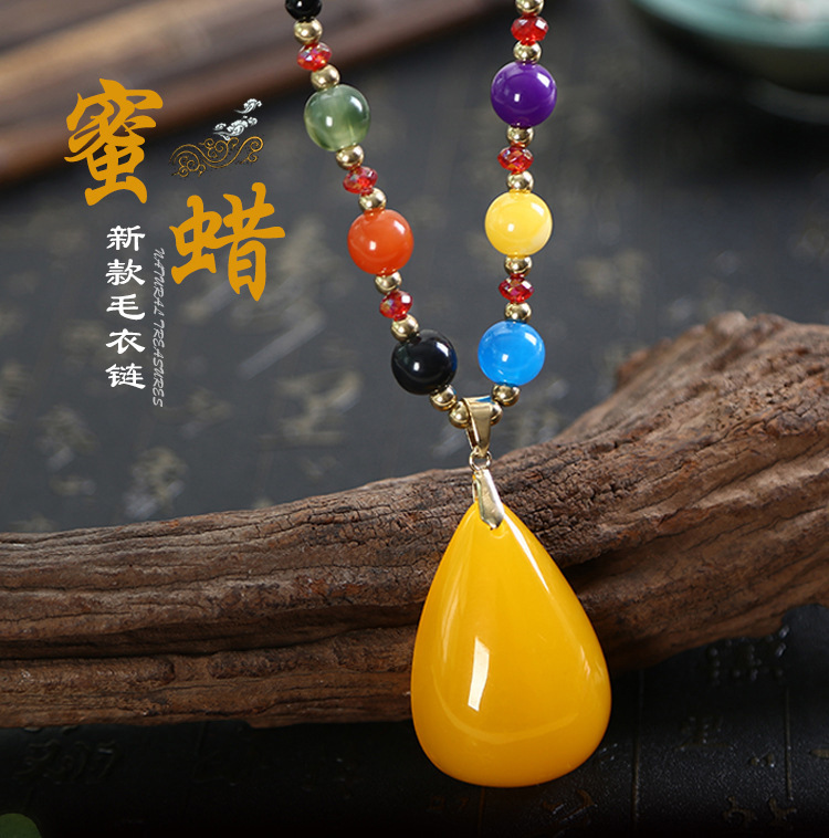 Women's Necklace Wholesale New Beeswax Sweater Chain Long Ethnic Style Sweater Chain Wild Creative Gift Wholesale Women's Necklace Wholesale New Beeswax Sweater Chain Long Ethnic Style Sweater Chain Wild Creative Gift Wholesale