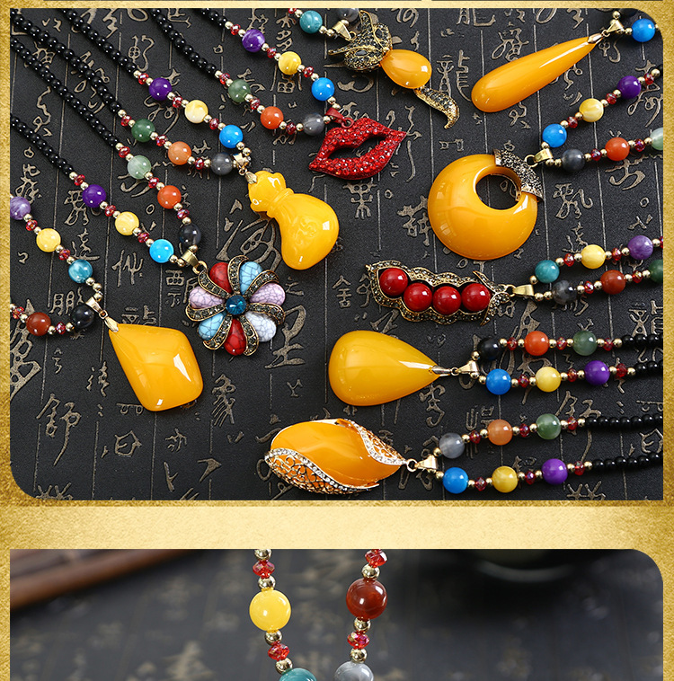 Women's Necklace Wholesale New Beeswax Sweater Chain Long Ethnic Style Sweater Chain Wild Creative Gift Wholesale Women's Necklace Wholesale New Beeswax Sweater Chain Long Ethnic Style Sweater Chain Wild Creative Gift Wholesale