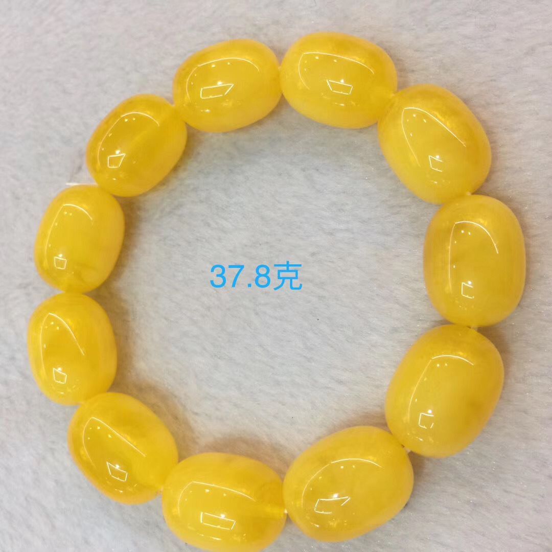 Pure natural second generation amber beeswax bracelet hand chain chicken oil yellow men and women genuine amber bracelet