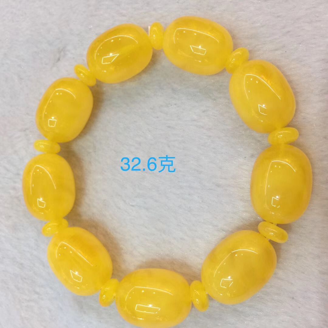 Pure natural second generation amber beeswax bracelet hand chain chicken oil yellow men and women genuine amber bracelet Pure natural second generation amber beeswax bracelet hand chain chicken oil yellow men and women genuine amber bracelet