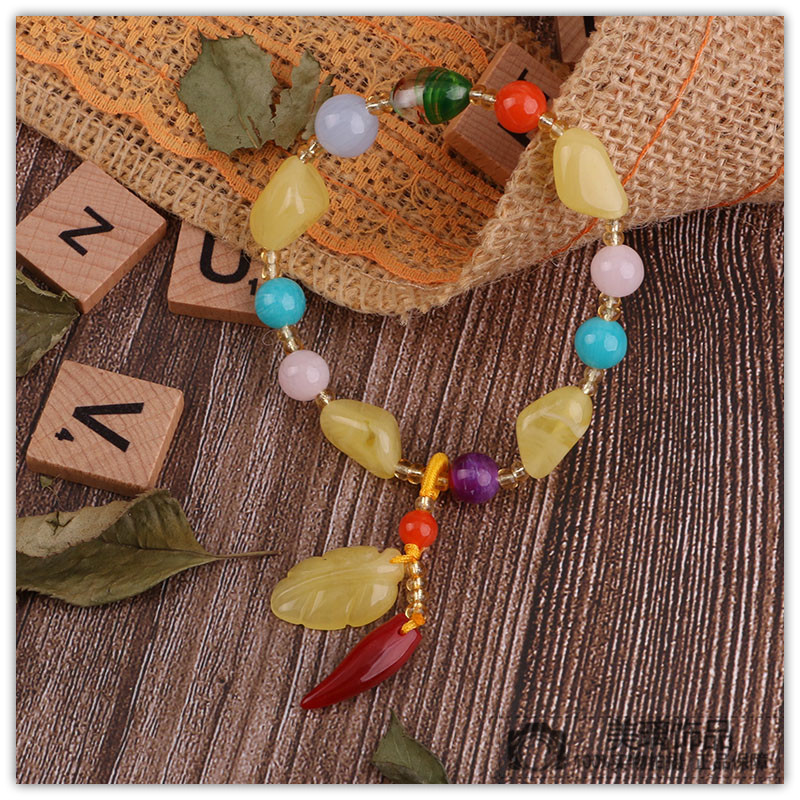 Natural beeswax bracelet with the shape of multi - this single - ring crystal hand string ethnic wind ornaments getting out