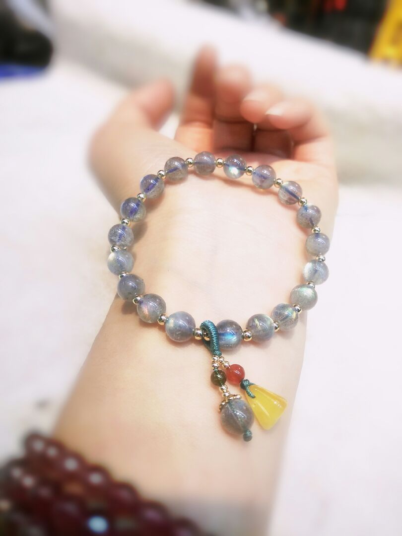 Natural crystal grey moonshine stone original create bracelet accessories raw mineral beeswax tourmaline Natural crystal grey moonshine stone original create bracelet accessories raw mineral beeswax tourmaline