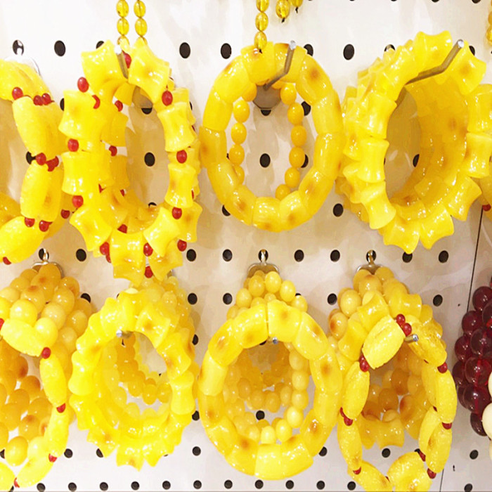 Chicken oil yellow amber Beeswax Hand String Bracelet for men and women with the form of money