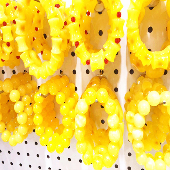 Chicken oil yellow amber Beeswax Hand String Bracelet for men and women with the form of money