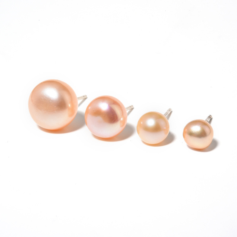 Natural Freshwater Pearl Ear Studs Women&#039;s Earrings 925 Sterling Silver Earrings Simple and Compact Silver Needle Jewelry Ear Clip without Piercing