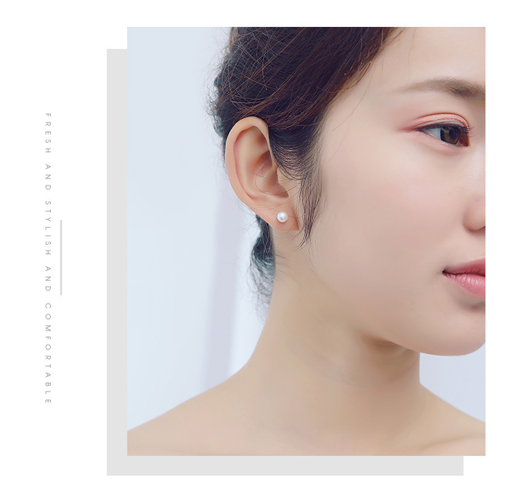 Natural Freshwater Pearl Ear Studs Women's Earrings 925 Sterling Silver Earrings Simple and Compact Silver Needle Jewelry Ear Clip without Piercing Natural Freshwater Pearl Ear Studs Women's Earrings 925 Sterling Silver Earrings Simple and Compact Silver Needle Jewelry Ear Clip without Piercing