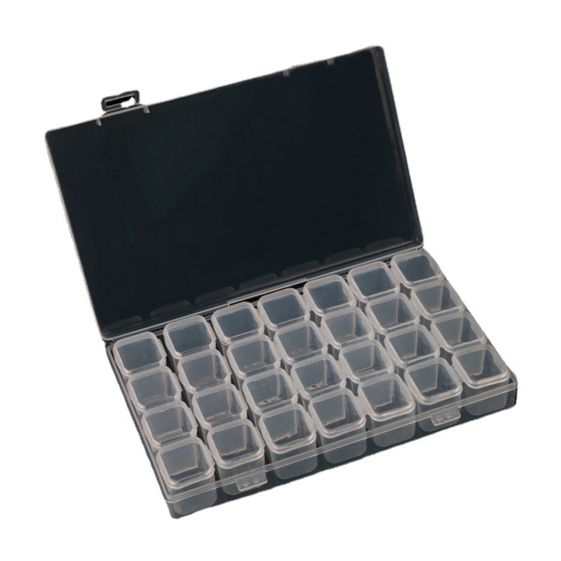 Manicure Implement 56 Grid Independent Detachable Jewelry Box Diamond Rhinestone Pearl Manicure Jewelry 28 Grid Storage Box