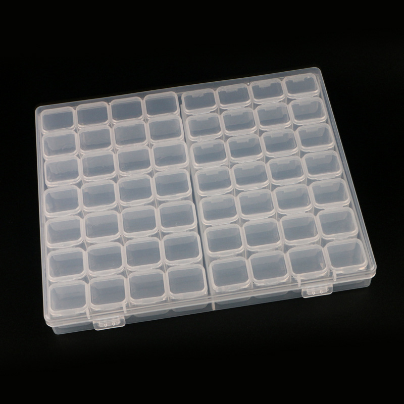 Manicure Implement 56 Grid Independent Detachable Jewelry Box Diamond Rhinestone Pearl Manicure Jewelry 28 Grid Storage Box
