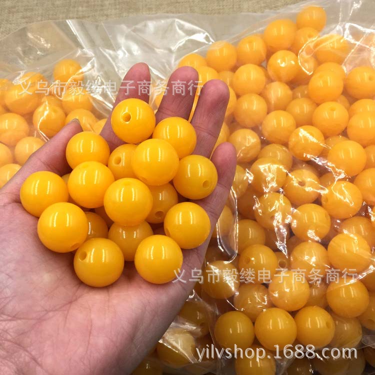 Gift Hot Sale Yellow Chicken Grease High Imitation Natural Beeswax Bead Amber Bracelet 18mm 16mm 14mm Buddha Beads Bracelet