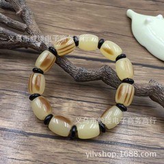 Gift Hot Sale Yellow Chicken Grease High Imitation Natural Beeswax Bead Amber Bracelet 18mm 16mm 14mm Buddha Beads Bracelet