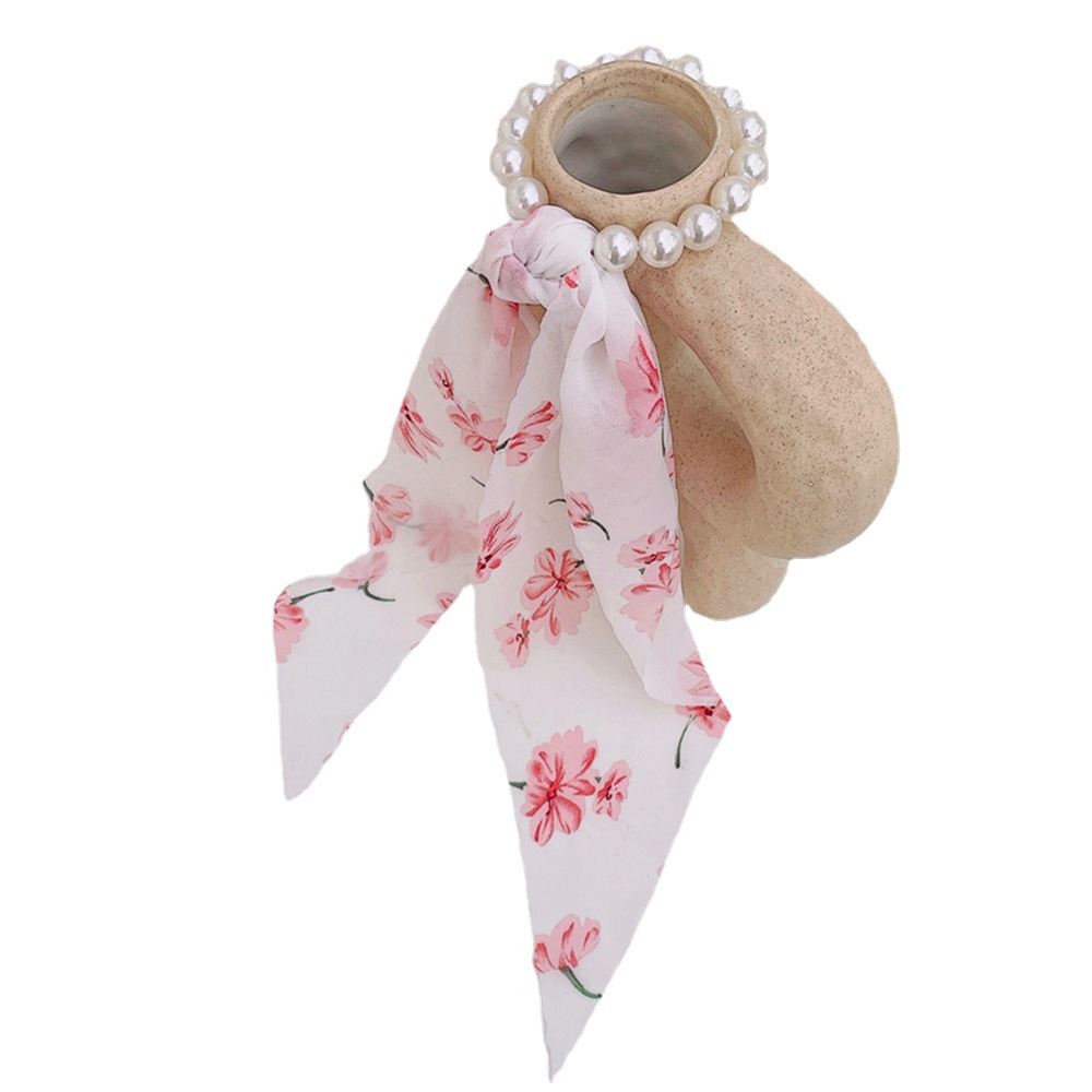 Pearl Hairtie Rubber Band Hair Band Korean Style Large Intestine Hair Rope Lace Strap Bow Hair Accessories Headdress Flower Small Jewelry