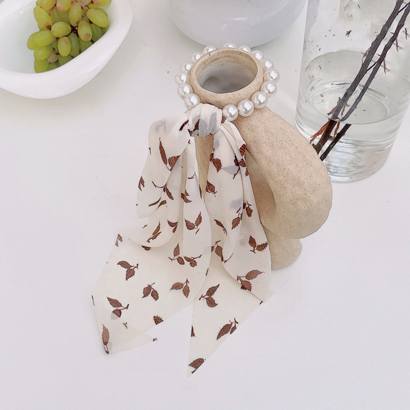 Pearl Hairtie Rubber Band Hair Band Korean Style Large Intestine Hair Rope Lace Strap Bow Hair Accessories Headdress Flower Small Jewelry