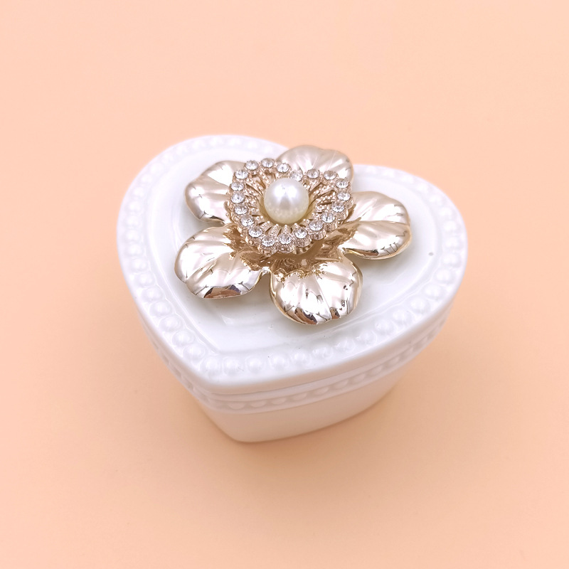 Crystal Pearl Decorative Ceramic Jewelry Box Gift Box Wedding Candy Box Wedding Candies Box Cosmetic Box