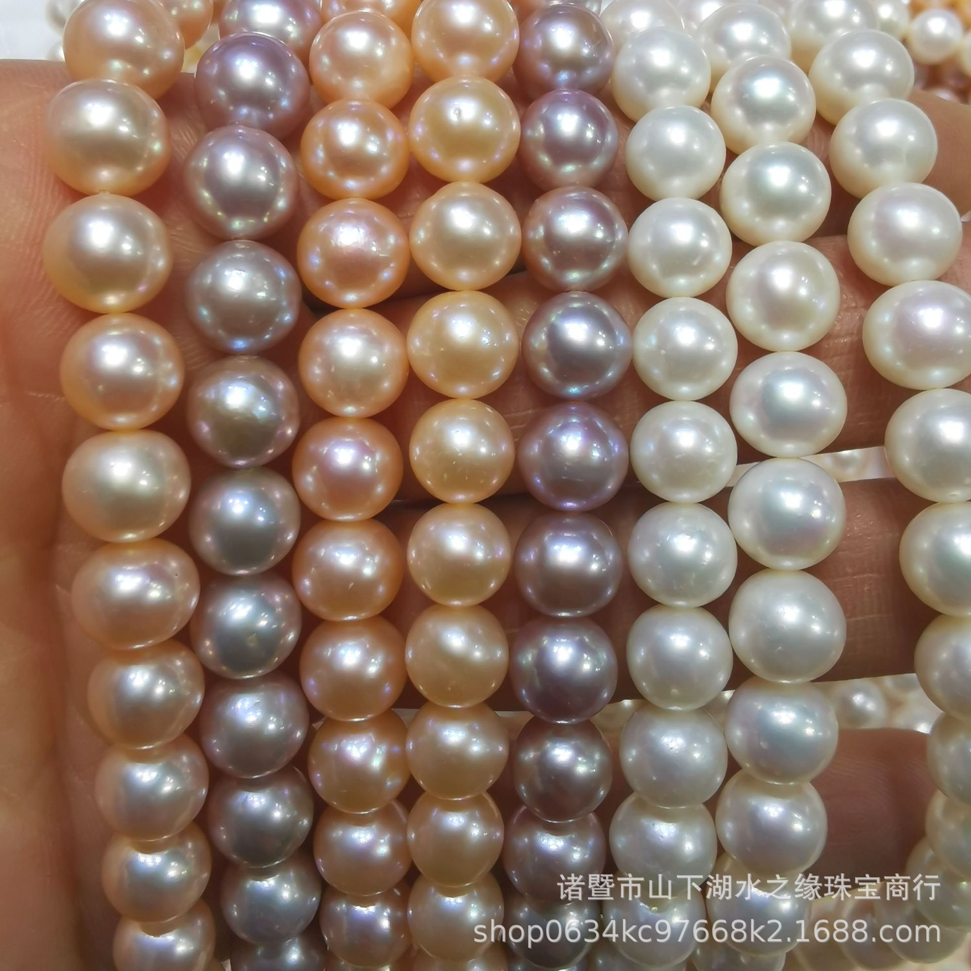 Water Edge Jewelry Natural Freshwater Pearl 8-9 Nearly Perfect Circle Necklace Wholesale Semi-Finished Products for People Customized DIY