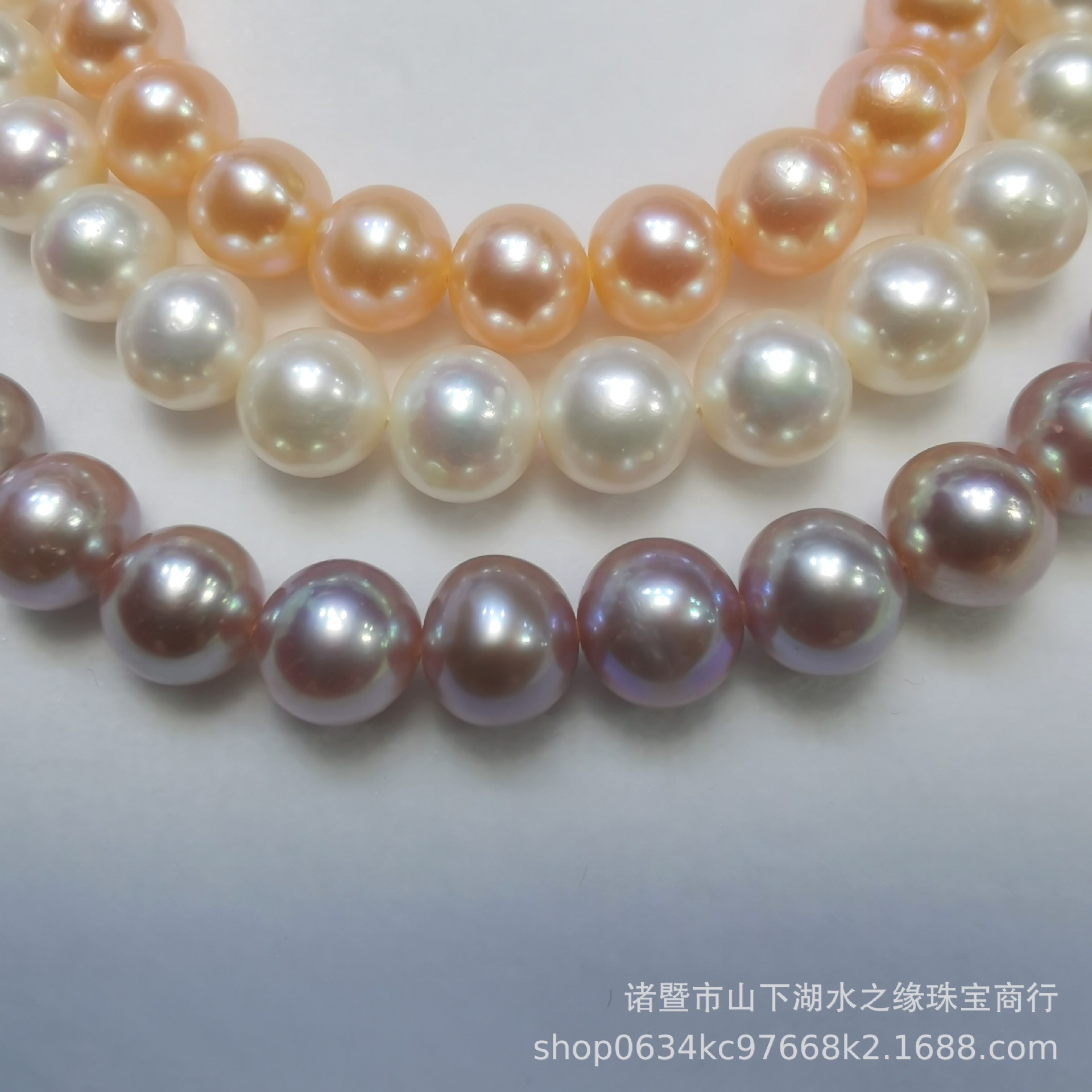 Water Edge Jewelry Natural Freshwater Pearl 8-9 Nearly Perfect Circle Necklace Wholesale Semi-Finished Products for People Customized DIY