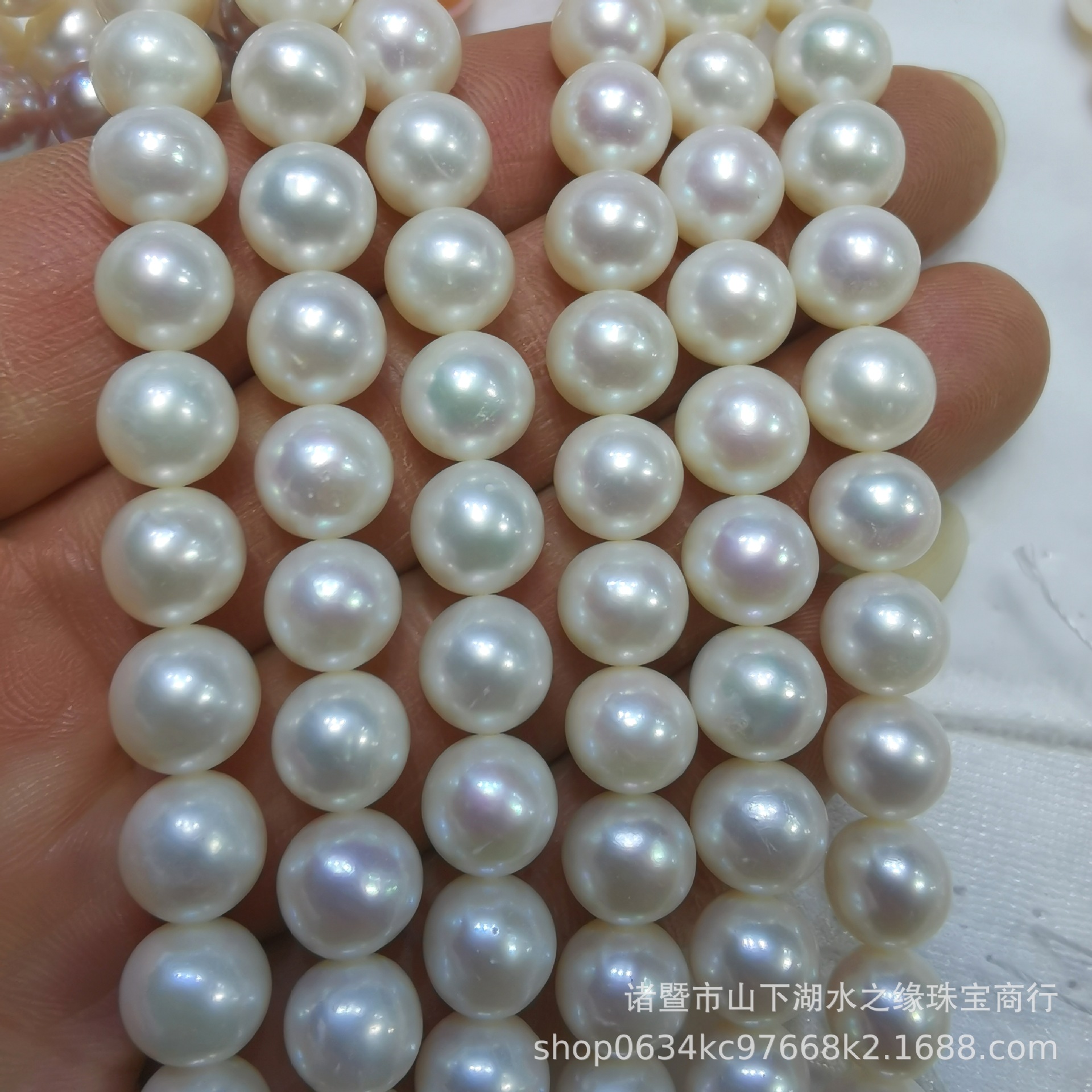 Water Edge Jewelry Natural Freshwater Pearl 8-9 Nearly Perfect Circle Necklace Wholesale Semi-Finished Products for People Customized DIY