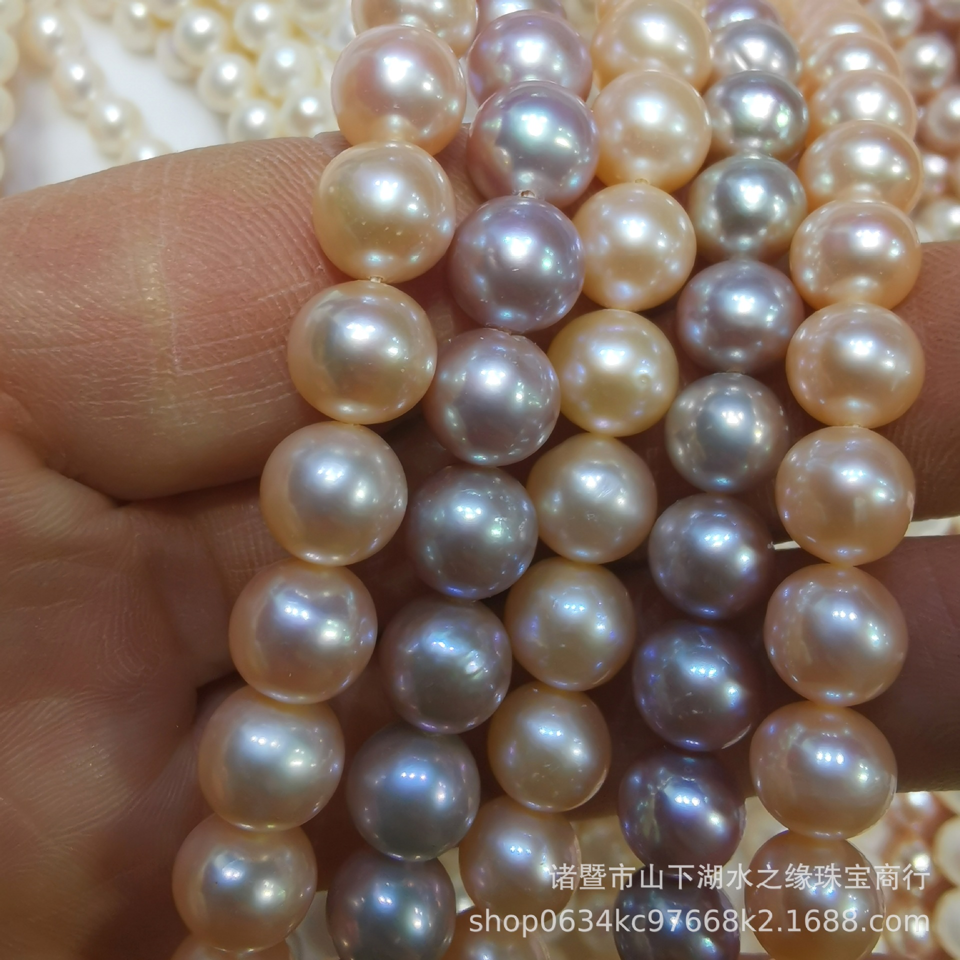 Water Edge Jewelry Natural Freshwater Pearl 8-9 Nearly Perfect Circle Necklace Wholesale Semi-Finished Products for People Customized DIY
